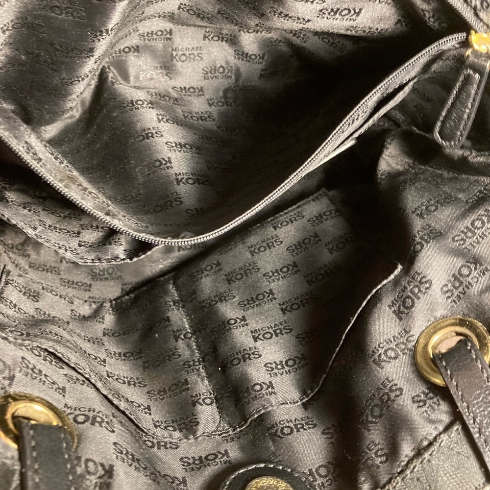 Michael Kors Black Tote Bag signature logo embossed MK - Picture 3 of 7